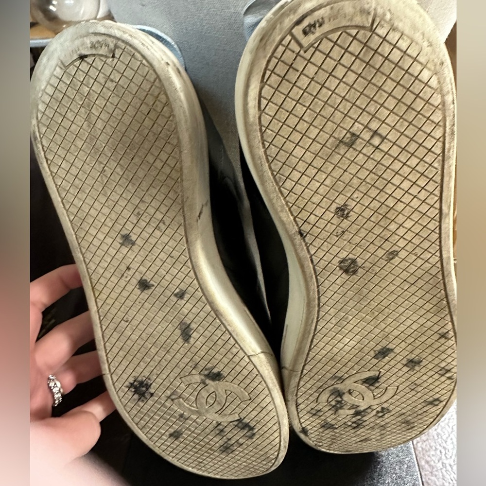 Chanel Low Top Black Leather Sneakers - Picture 10 of 10